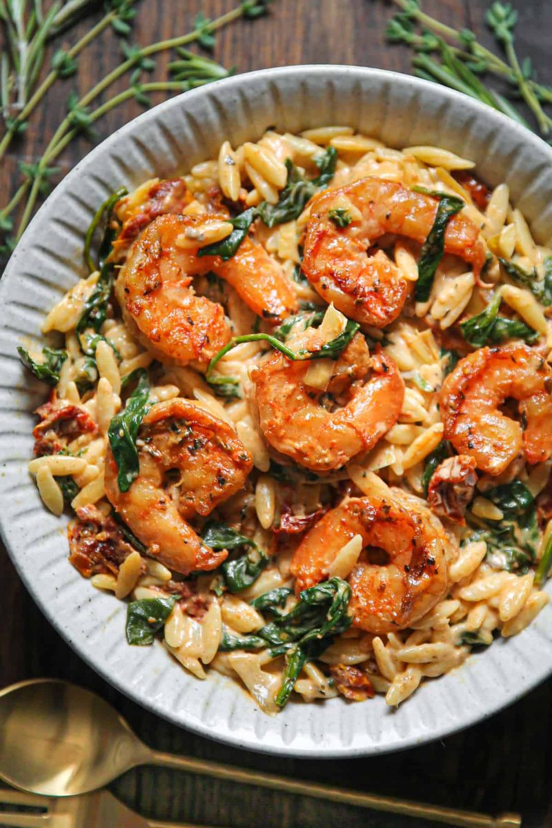 Shrimp and Orzo with Sun-Dried Tomatoes and Basil
