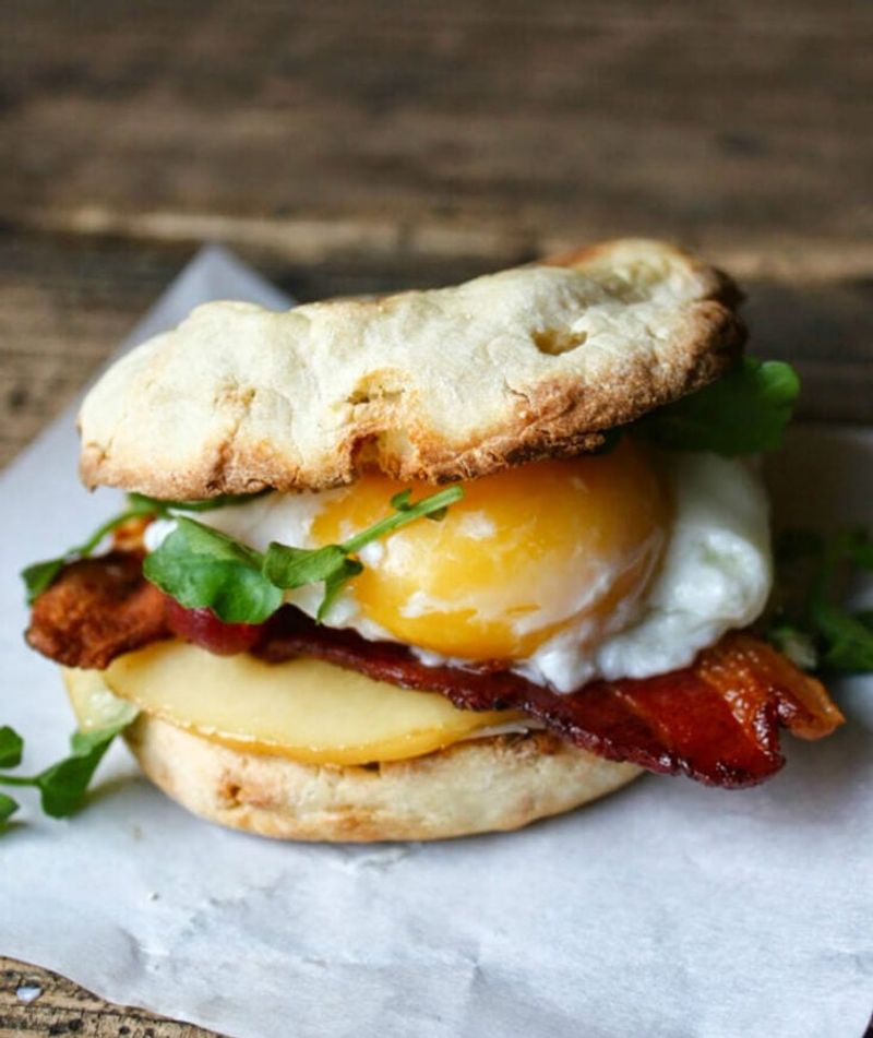 Breakfast Sandwich with Egg and Bacon