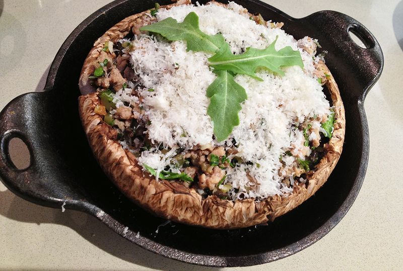 Turkey Mince Stuffed Mushrooms
