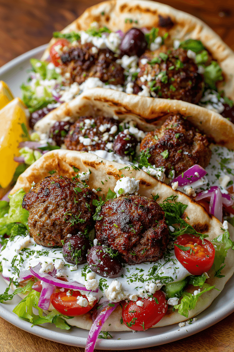 Turkey Mince Greek Pita Wraps
