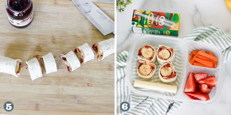 Peanut Butter Banana Pinwheels