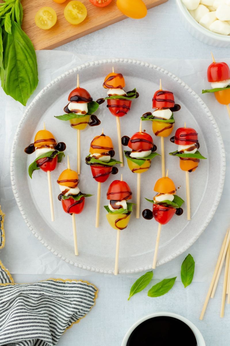 Caprese Skewers with Balsamic Glaze