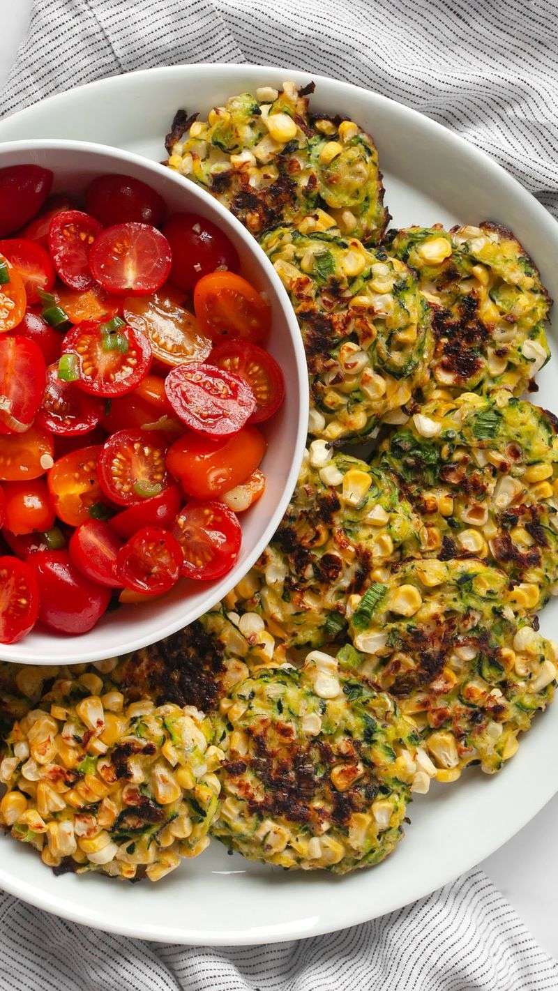 Bright Zucchini And Corn Fritters
