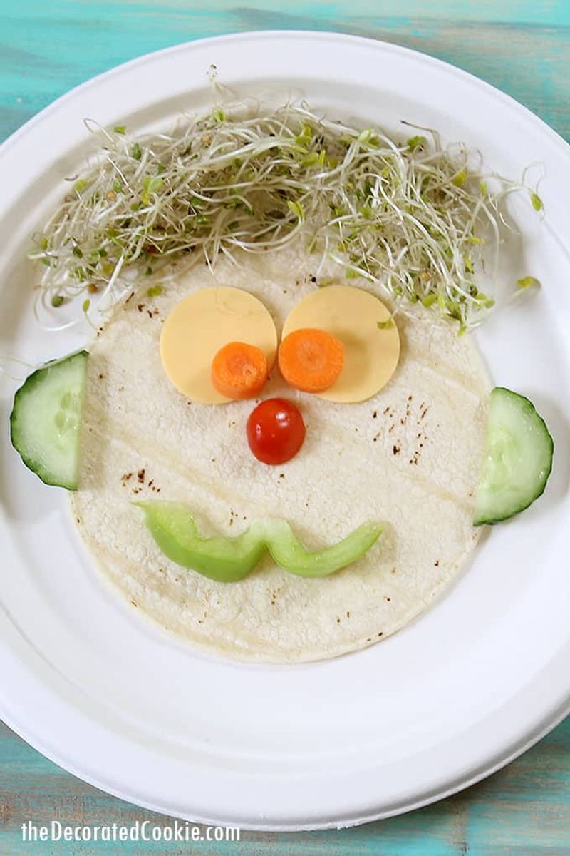 Make Veggie Faces on Their Plates