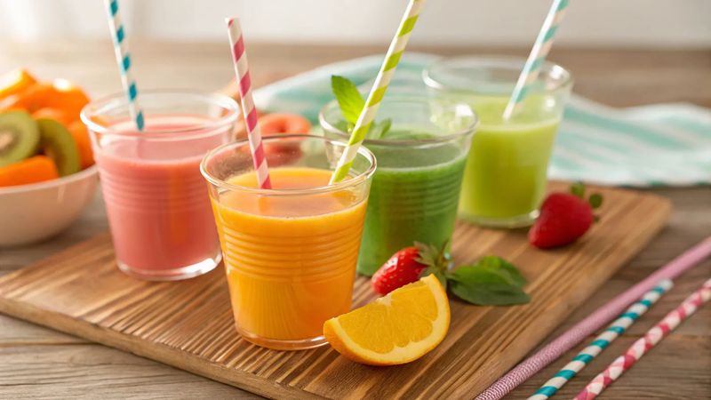 Serve Smoothies in Fun Cups With Colorful Straws