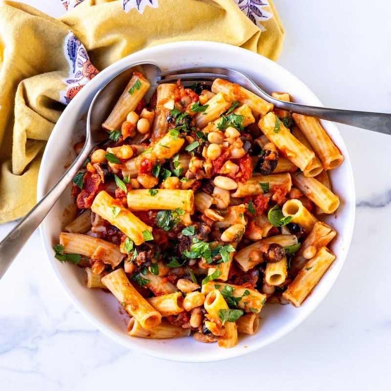Tomato Pasta with White Beans