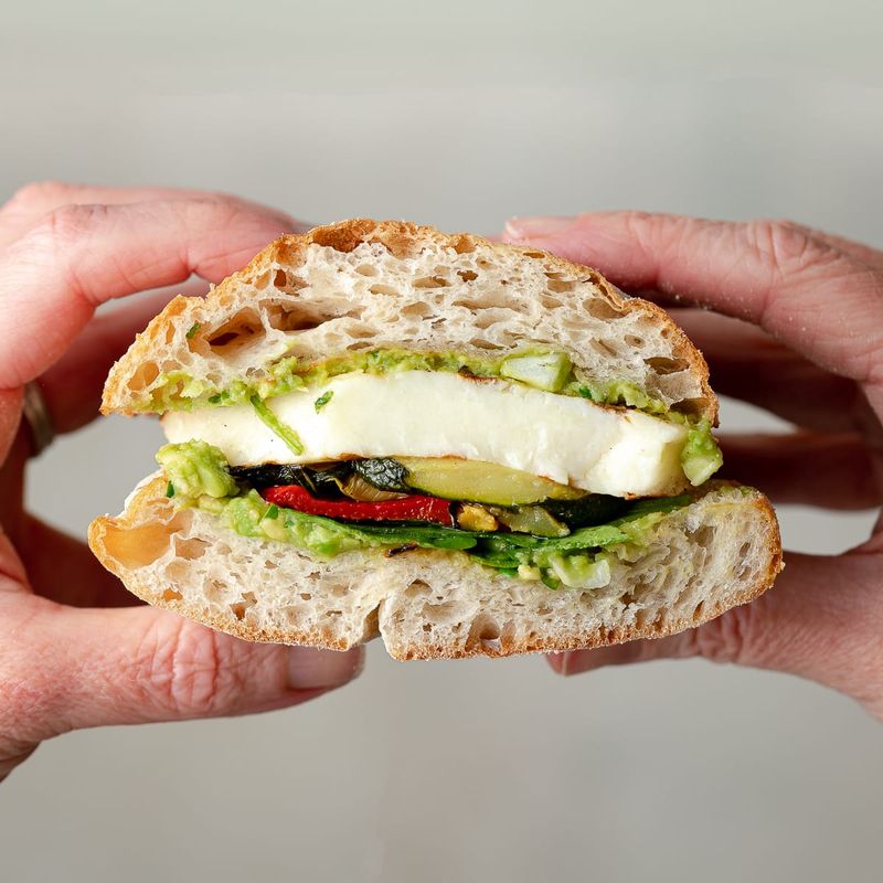 Halloumi and Roasted Pepper Sandwich