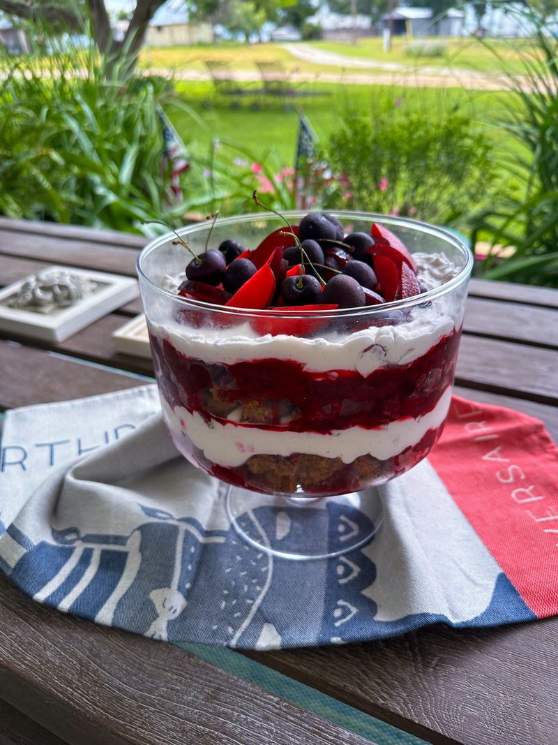 Plum and Almond Trifle