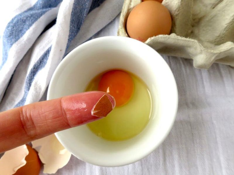 Eggshell Pieces Come Out With a Wet Finger