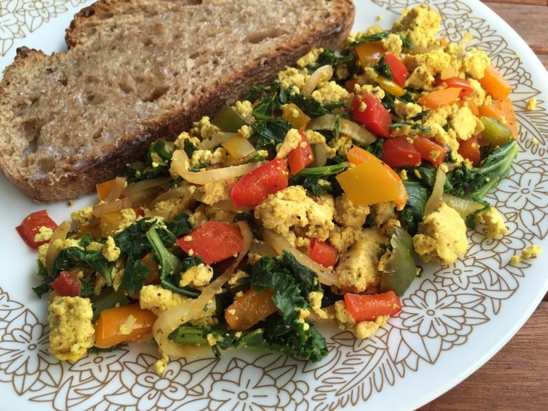 Tempeh Scramble With Turmeric And Kale