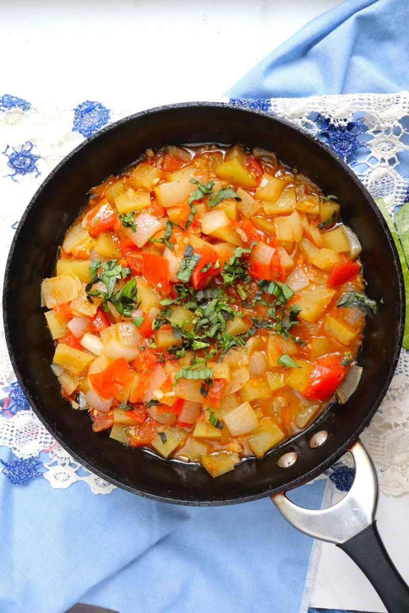 Watermelon Stir-Fry with Chilli and Basil
