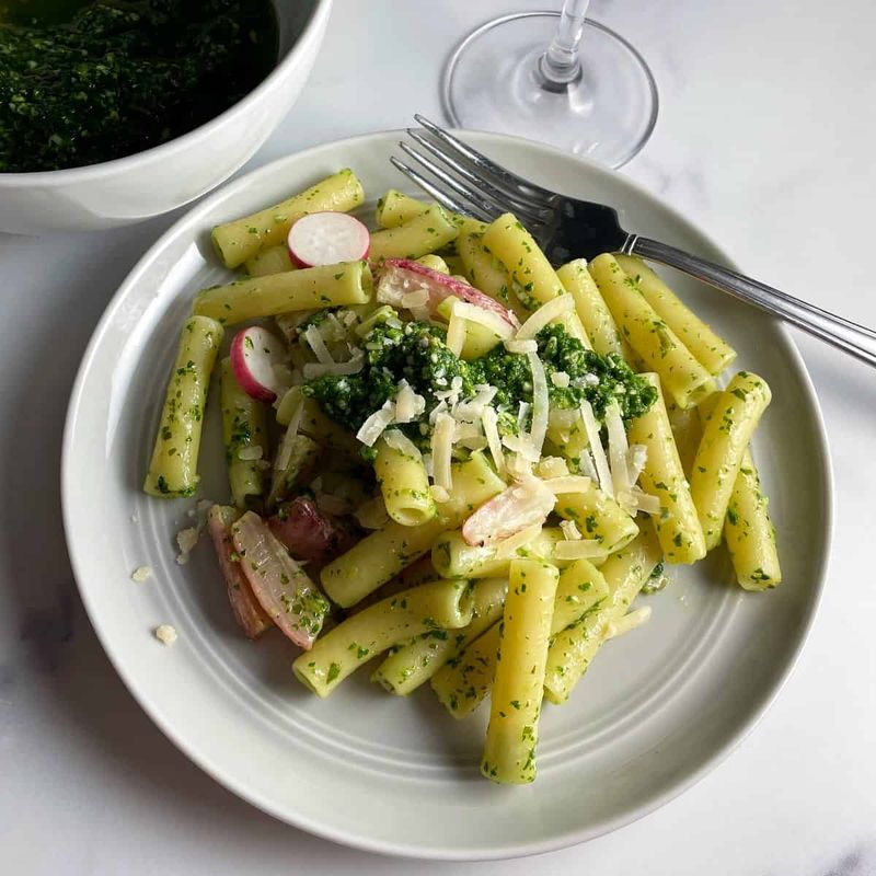 Radish Top Pesto Pasta