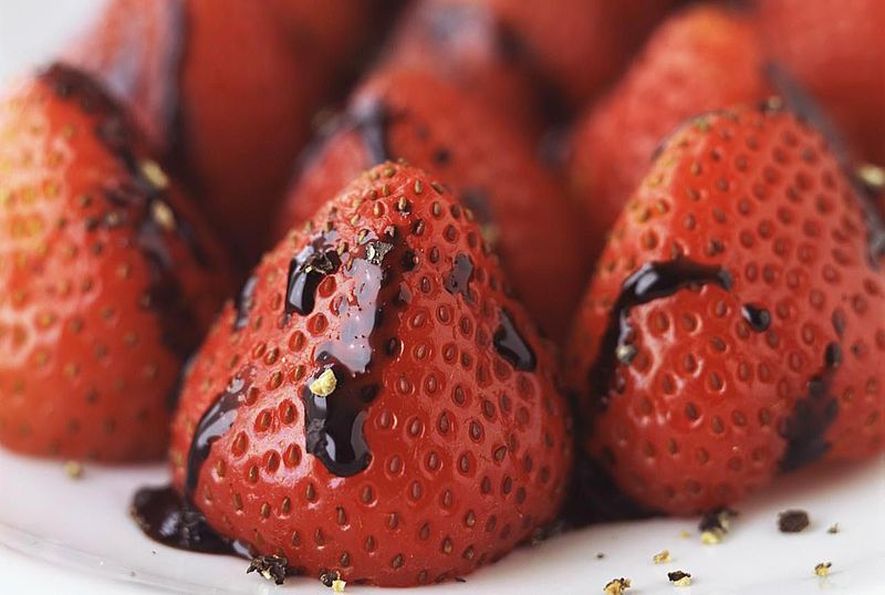 Strawberries and Balsamic Vinegar with Black Pepper