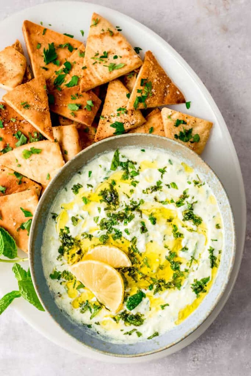 Pita Chips with Tzatziki