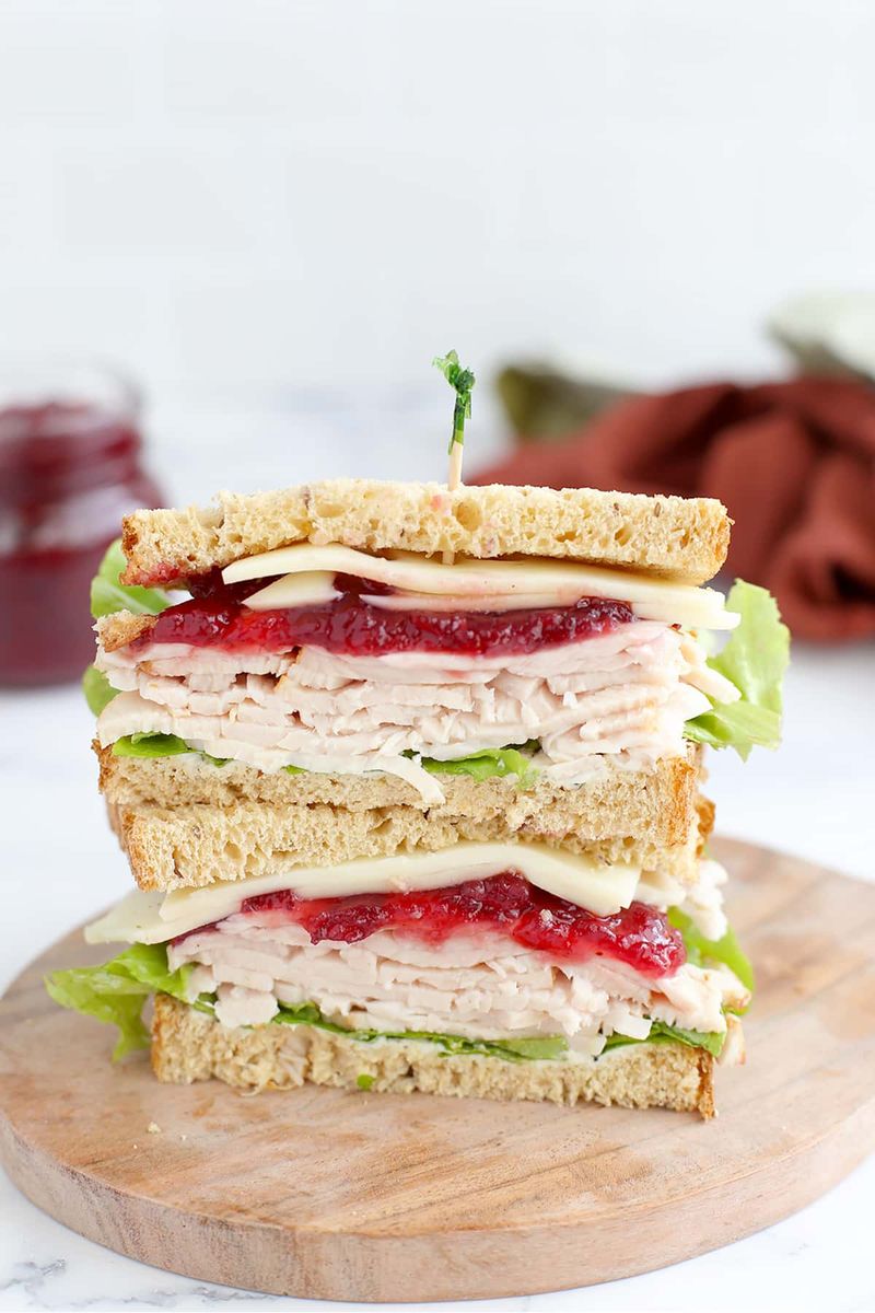 Sliced Turkey and Cranberry on Whole Wheat