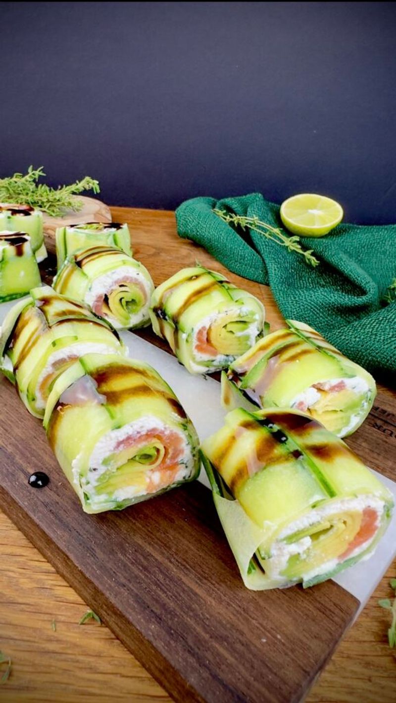 Smoked Salmon and Cucumber Roll-Ups