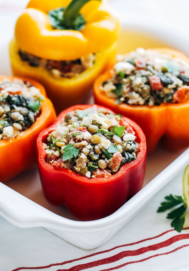 Stuffed Bell Peppers with Quinoa and Feta