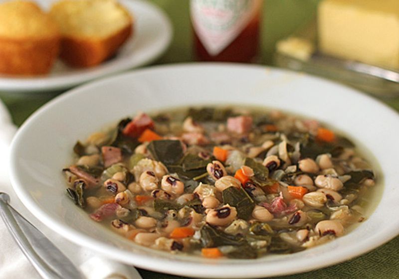 Black-Eyed Pea and Collard Green Soup