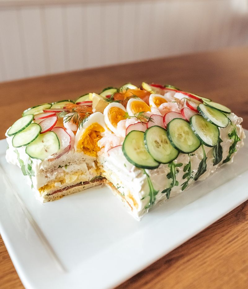 Smörgåstårta: The Sandwich Wearing Party Clothes
