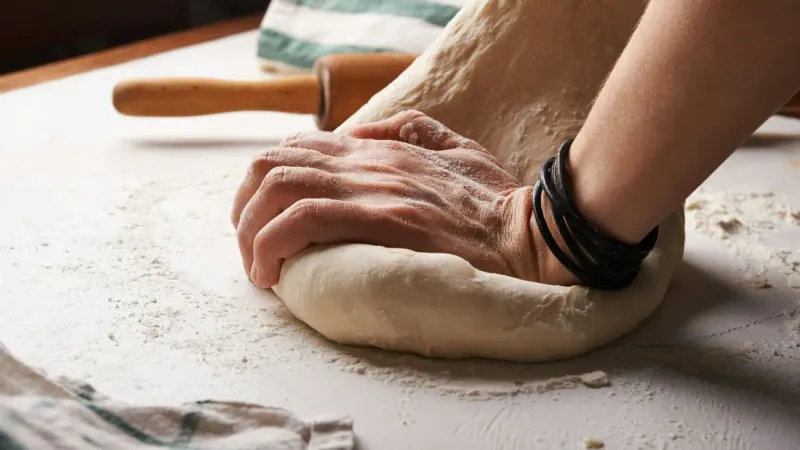 Hand-Kneading Bread Dough