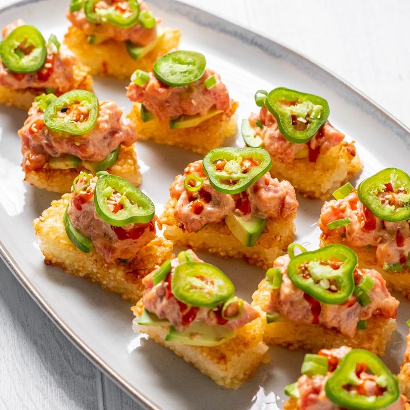 Classic Crispy Rice Squares with Spicy Tuna