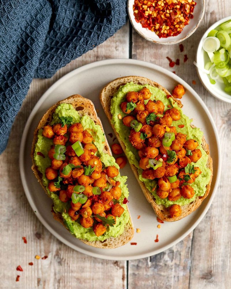 Smashed Avocado Toast with Chickpeas