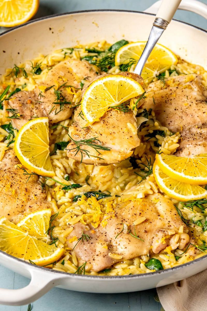 Lemon Garlic Chicken and Orzo