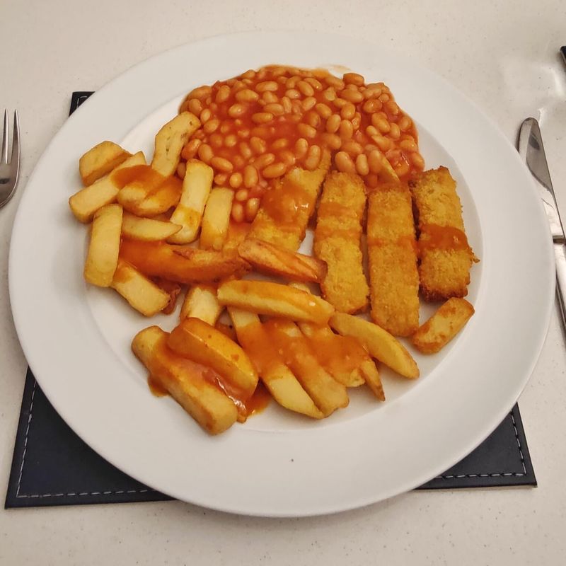 Fish Fingers With Beans
