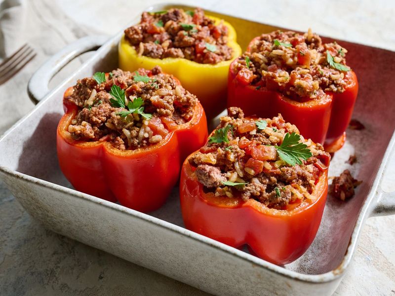 Classic Beef and Rice Stuffed Peppers