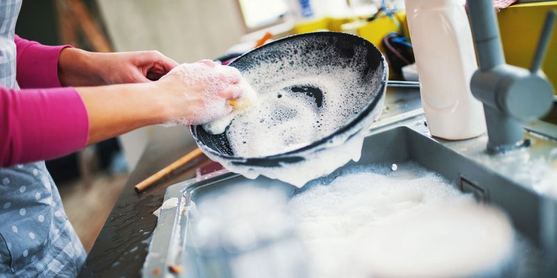 Washing Up Together After Dinner