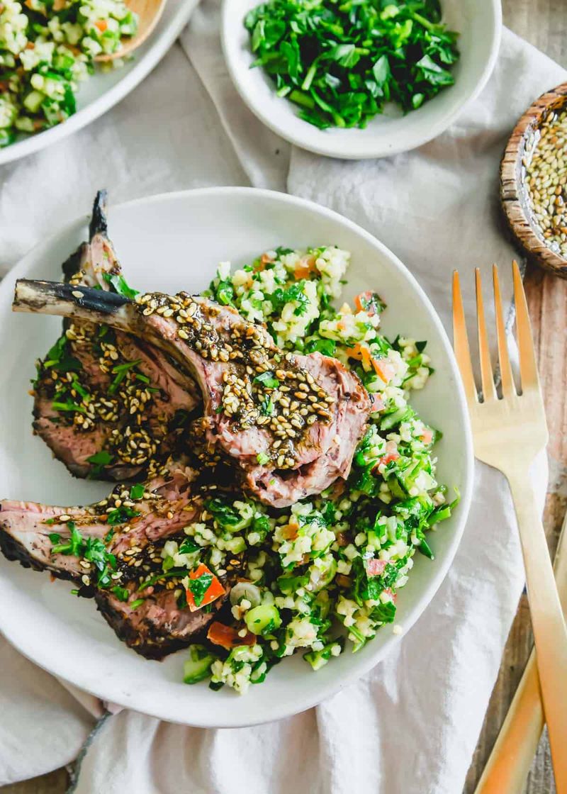 Lamb Chops with Orzo Salad