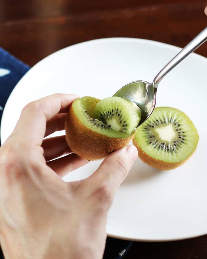 Kiwi Scooped With a Spoon