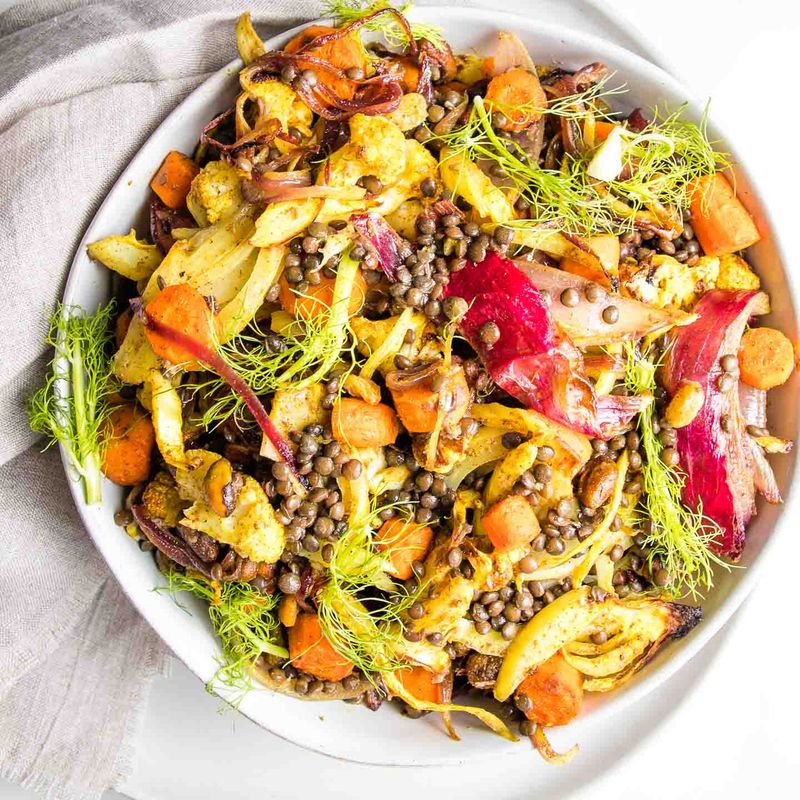 Lentil and Roasted Veggie Salad