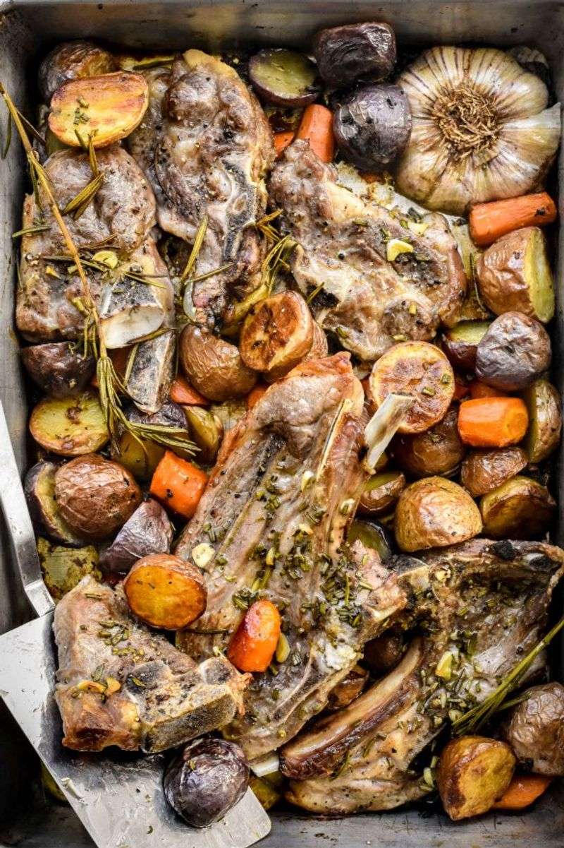 Sheet Pan Lamb with Root Vegetables