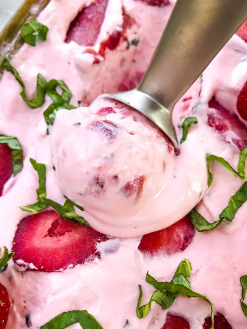 Strawberry Basil Ice Cream