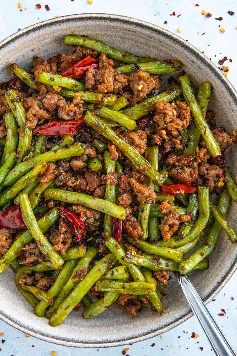 Green Beans Blistered in Sichuan Woks