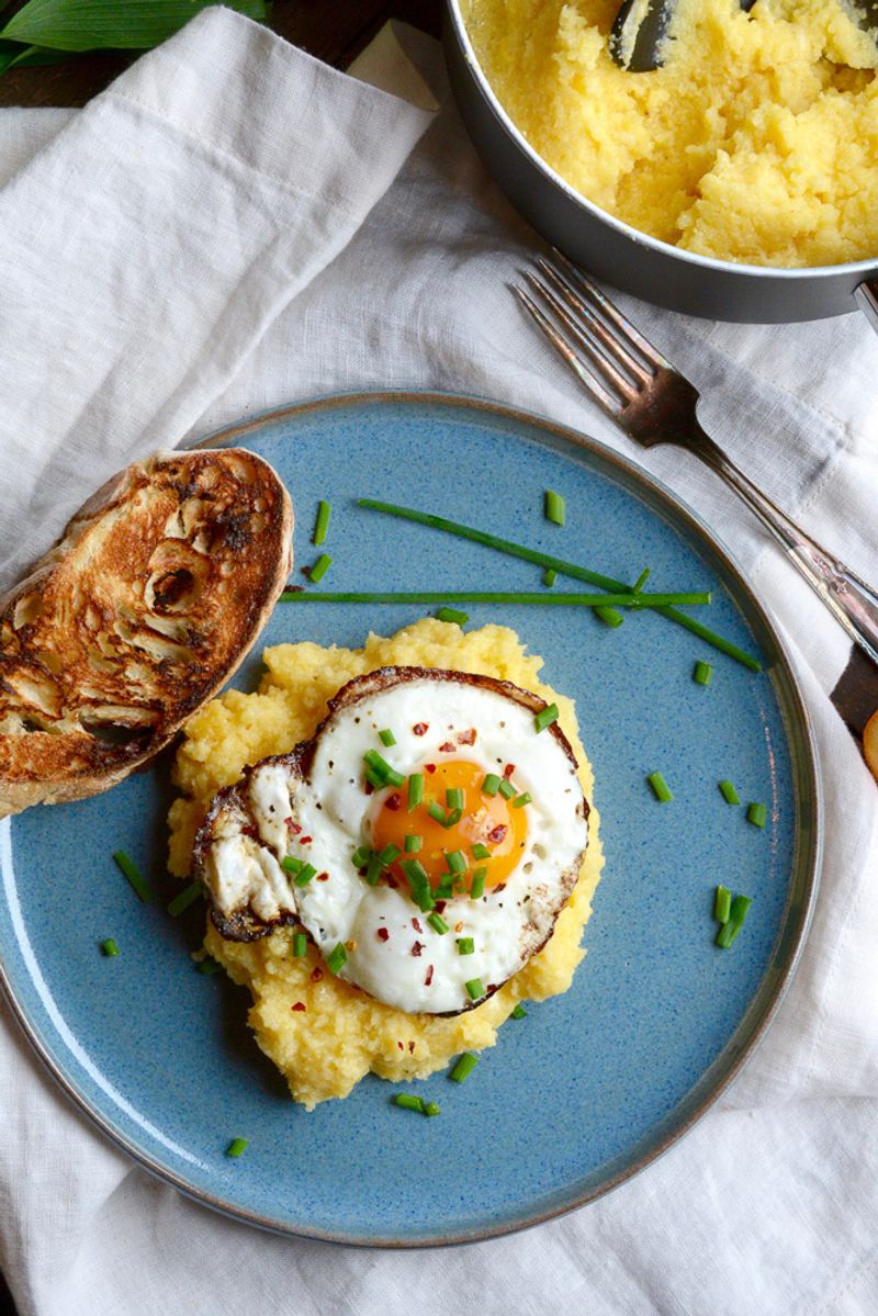 Breakfast Polenta With Fried Egg