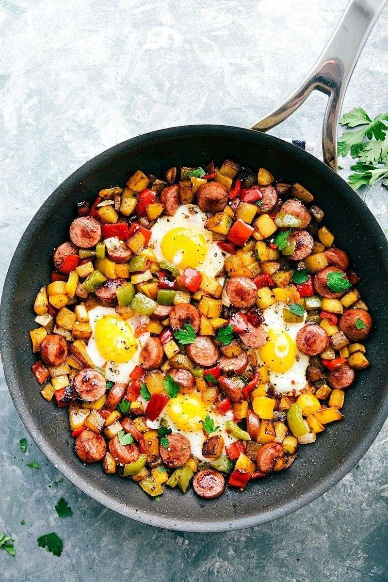Sausage Hash with Fried Eggs