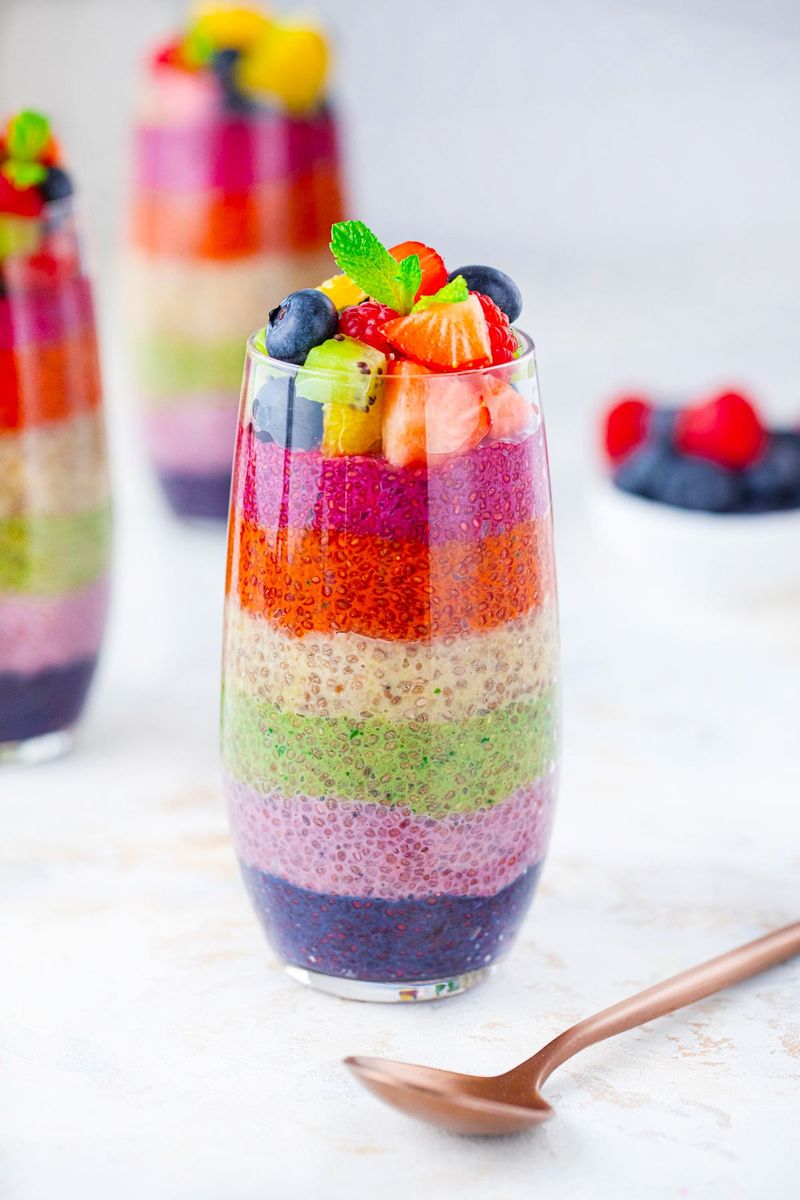 Rainbow Chia Pudding