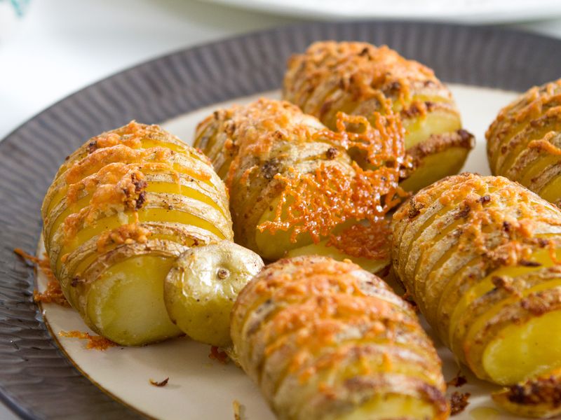 Hasselback Potatoes with Melty Cheese