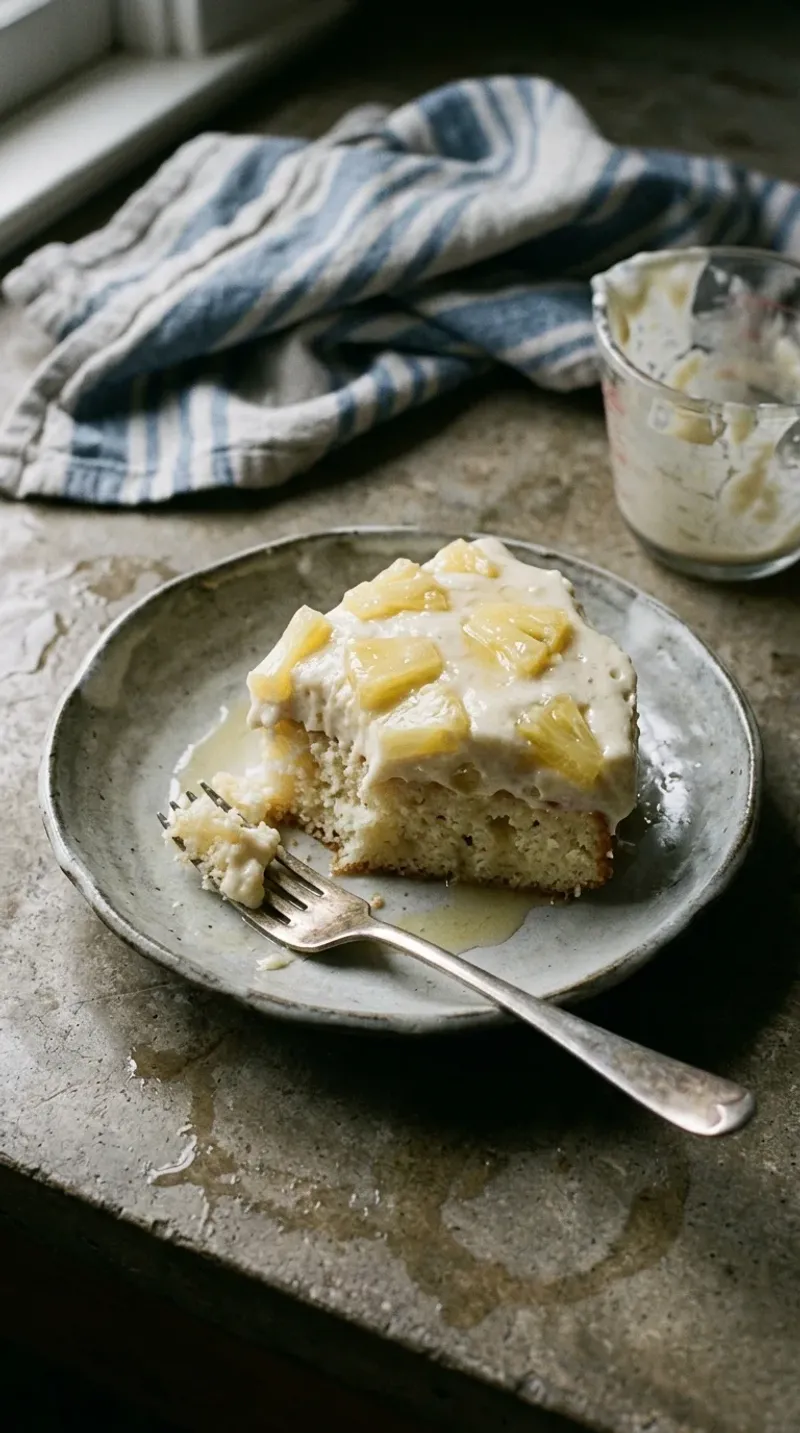Coconut Cake With Pineapple Sauce