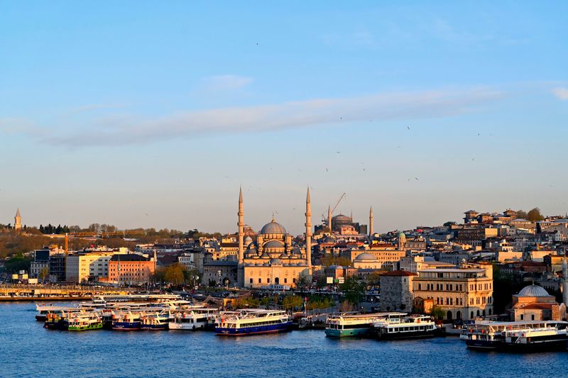 Istanbul, Turkey: Domes Above a Busy Strait