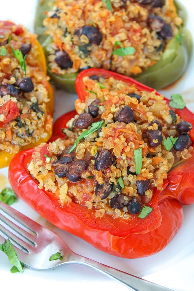 Quinoa and Black Bean Stuffed Peppers