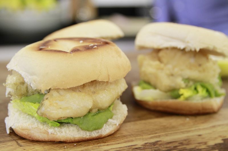Halibut With Pea Mash Spread