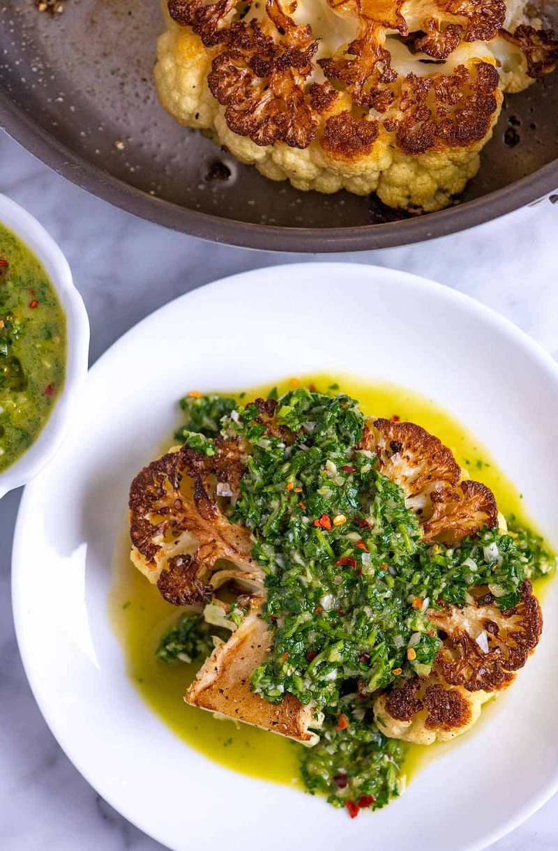 Cauliflower Steaks with Chimichurri