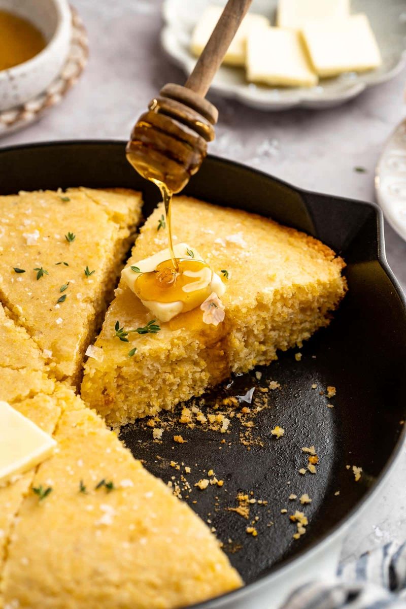 Cornbread in a Cast Iron Skillet