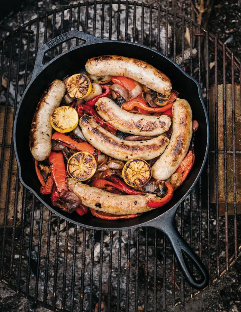 Grilled Sausages and Peppers