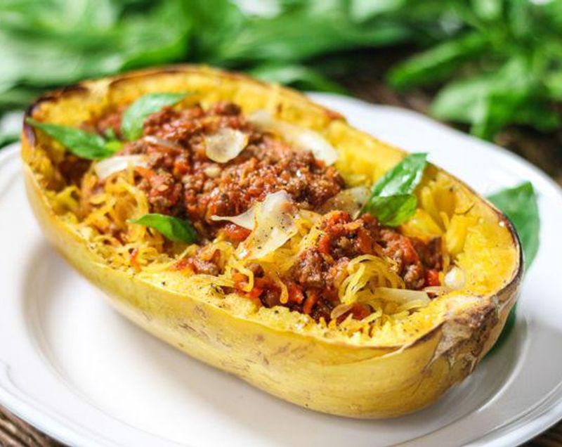 Spaghetti Squash with Meat Sauce