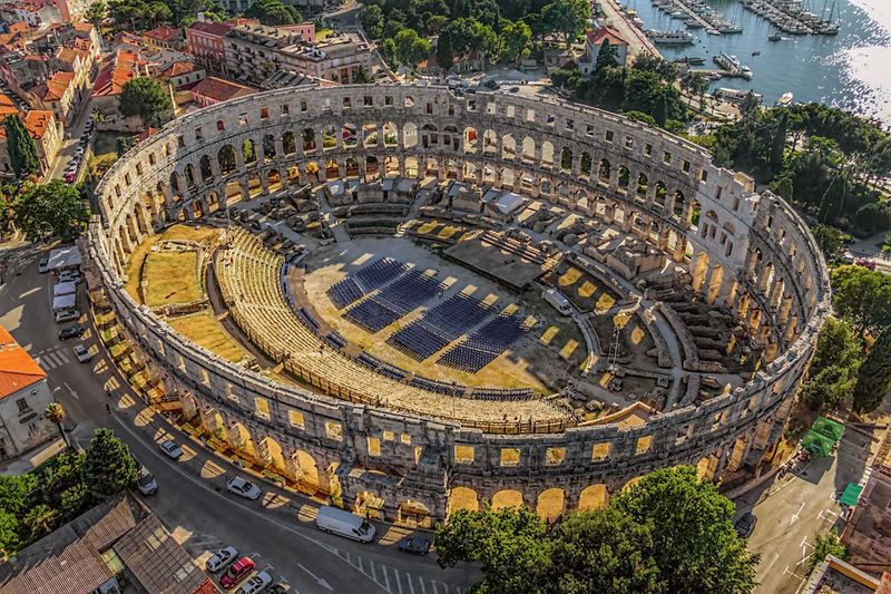 Pula Arena: Roman Arches Beside the Adriatic