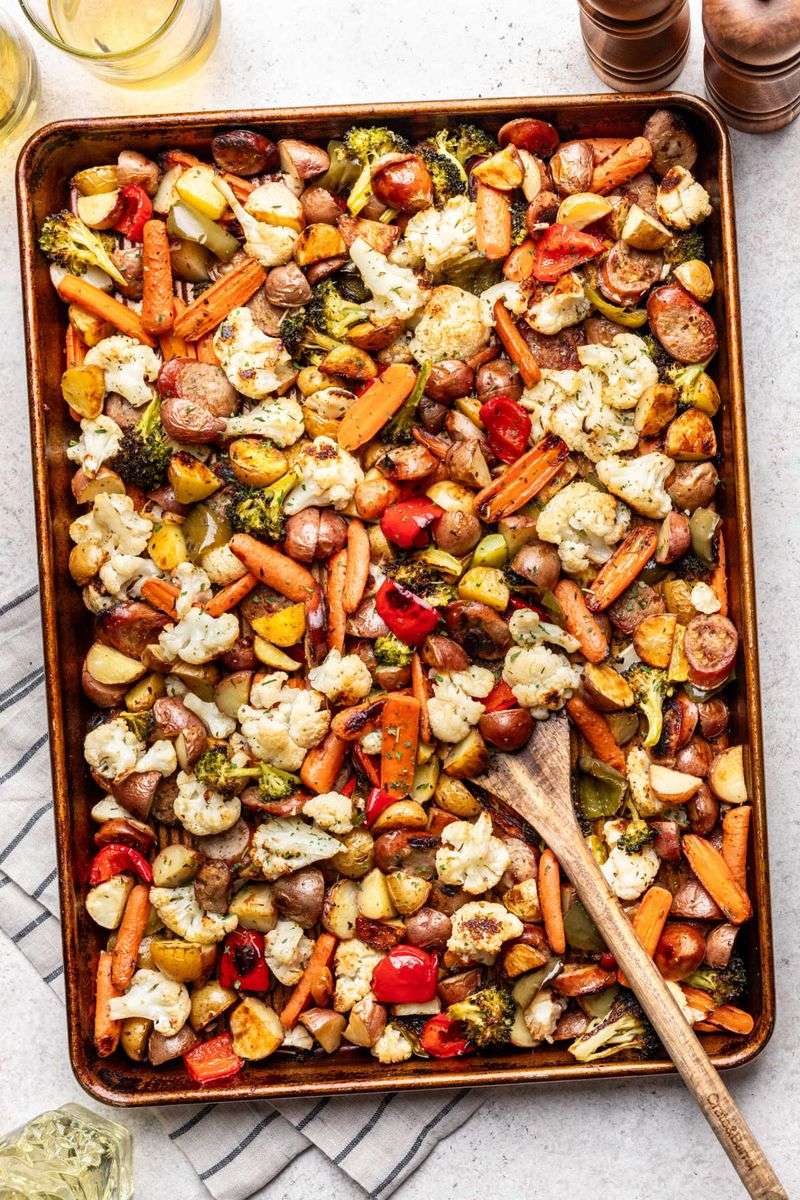 Sheet Pan Cauliflower and Sausage